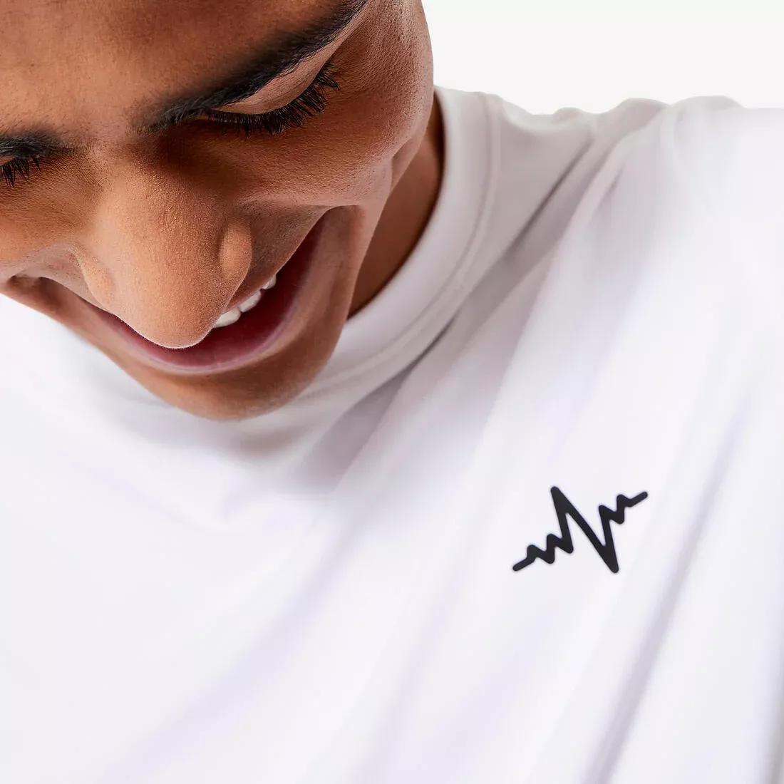 Men Fitness Breathable Essential Short-Sleeved Crew Neck T-Shirt, White, , large image number 4