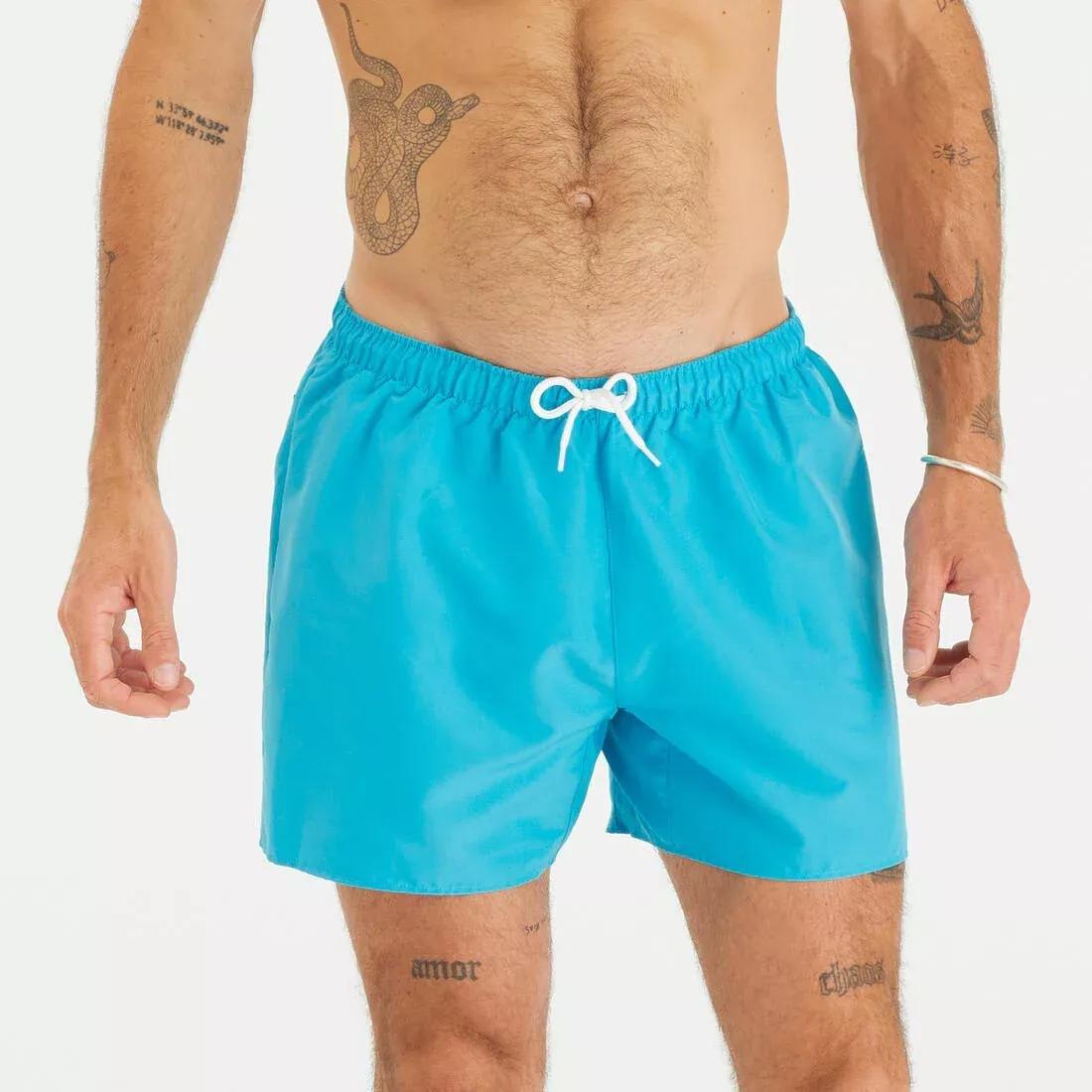 Men Surfing Swim Shorts - 100 - Hendaia MW, Teal, No Color, medium