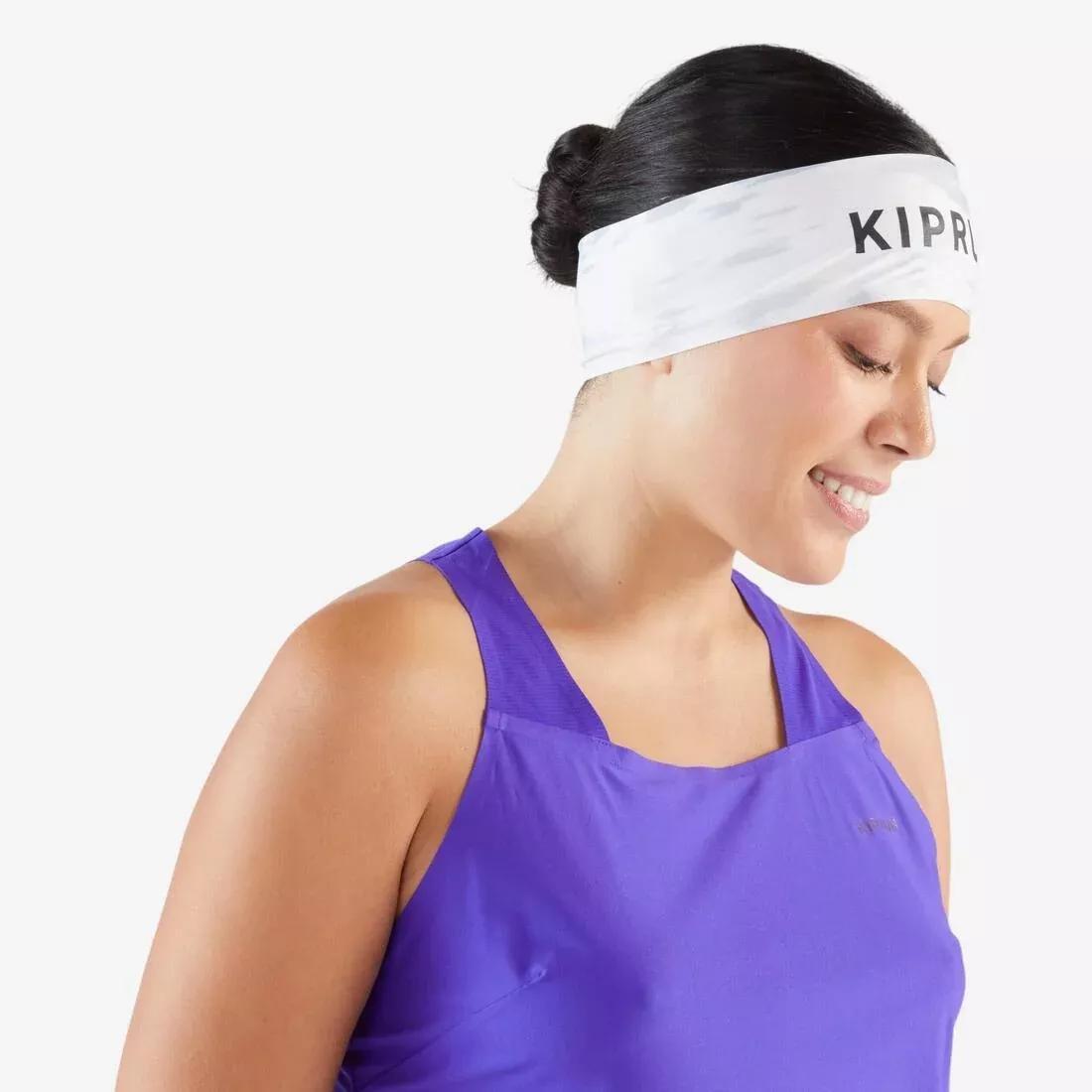 Adults Unisex Kiprun V2 Running Headband Graphics, White, No Color, large image number 0