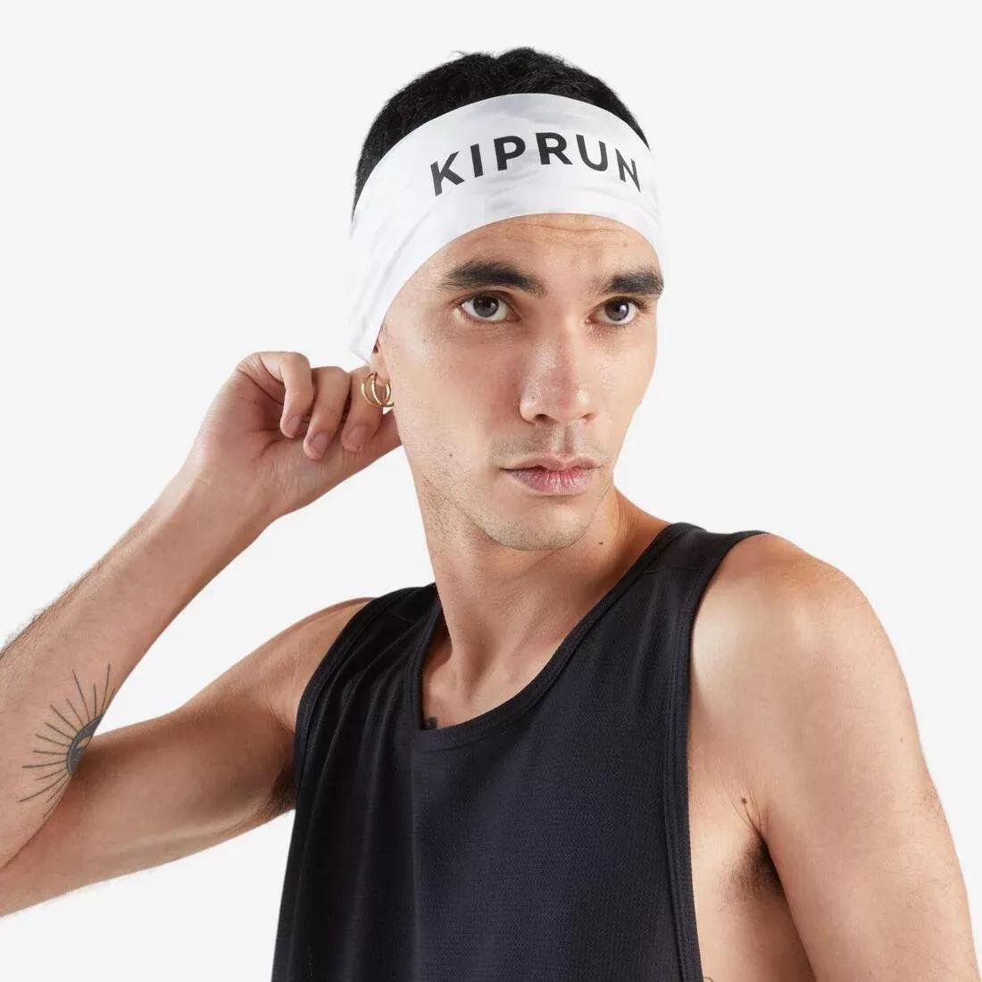 Adults Unisex Kiprun V2 Running Headband Graphics, White, No Color, large image number 9