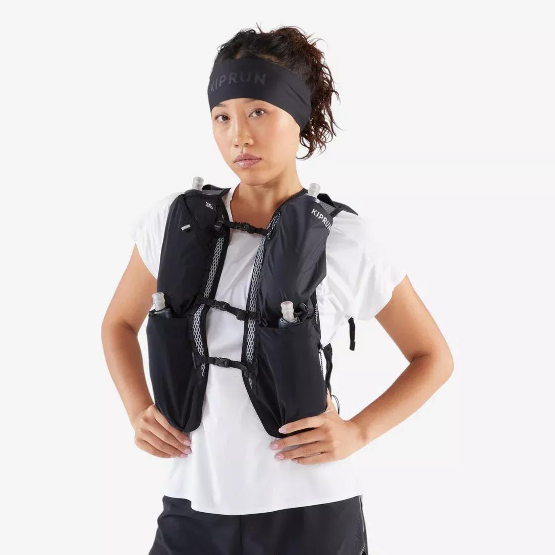 Adults Unisex Kiprun V2 Running Headband Graphics, Black, No Color, large image number 3