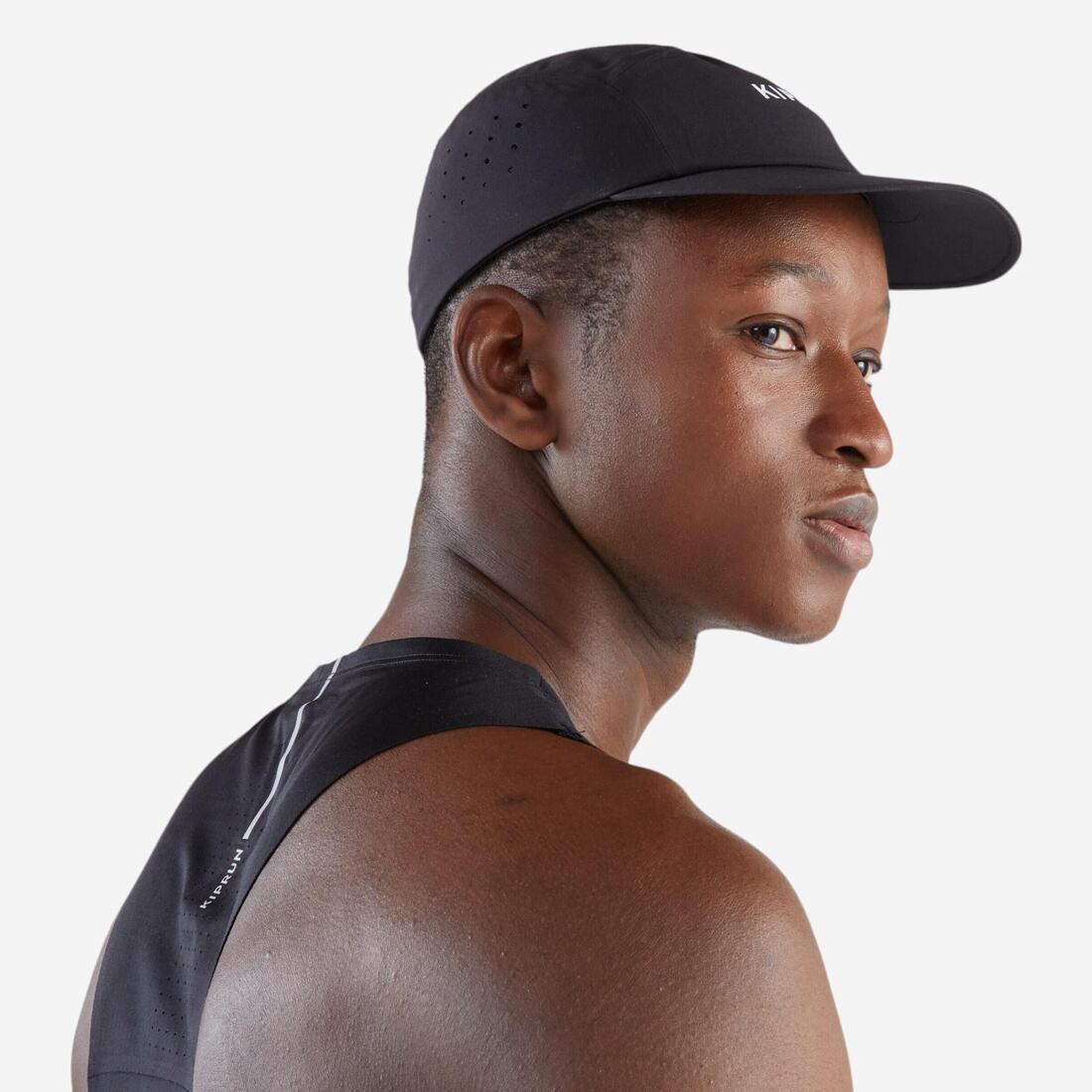 Adults Running Cap - Kiprun Ultra-Lightweight, Black, No Color, large image number 3