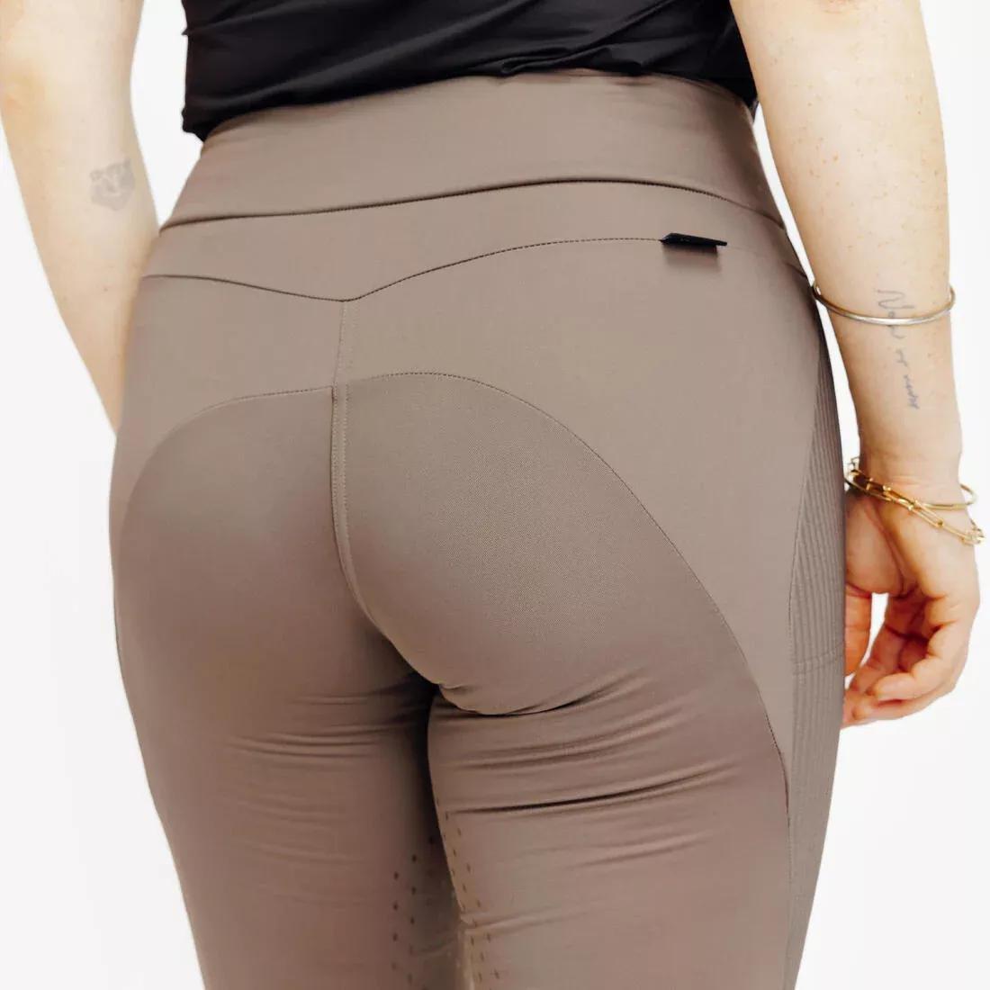 Women Warm Winter Horse Riding Silicone Patch Leggings, No Color, large image number 4