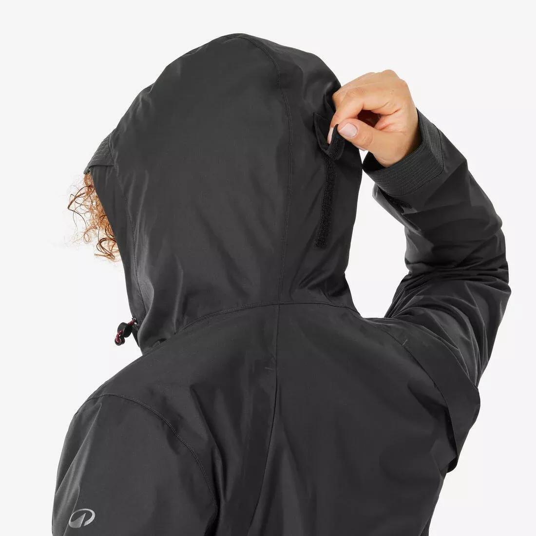 Women Hiking Waterproof Jacket - NH500, Black, No Color, large image number 11