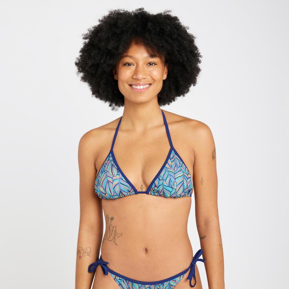 Women Sliding Triangle Swimsuit Top With Padded Cups, Multicolour, , large image number 1