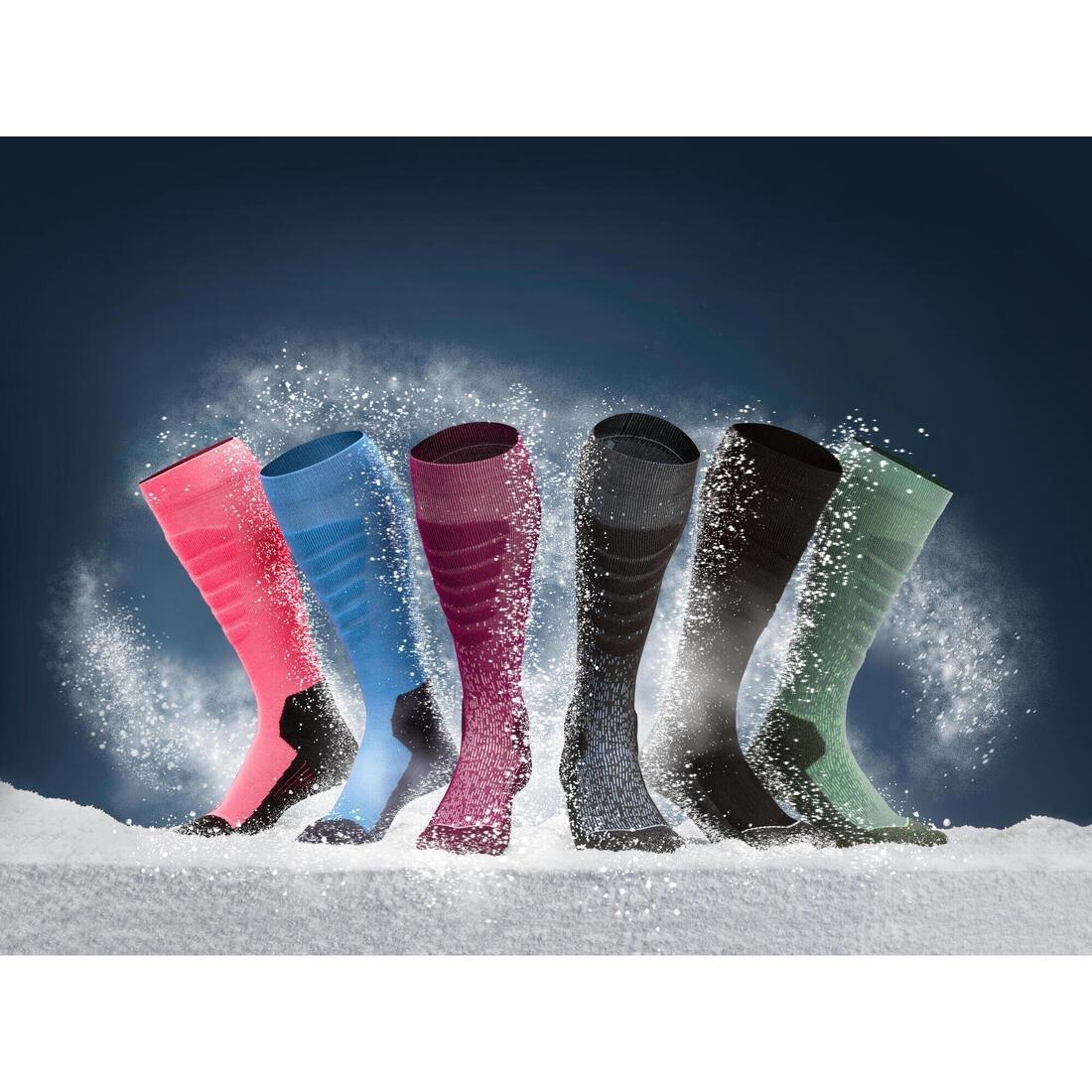 DEFAULT Adult Ski and Snowboard Socks 100 Plus - Black, Neon, , large image number 9