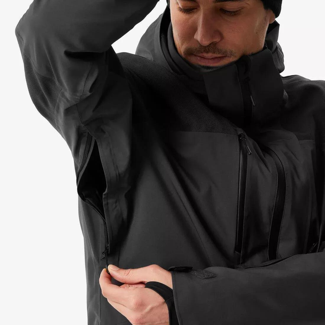 Men Waterproof and Durable Ski Jacket  - 500, Grey, No Color, large image number 3