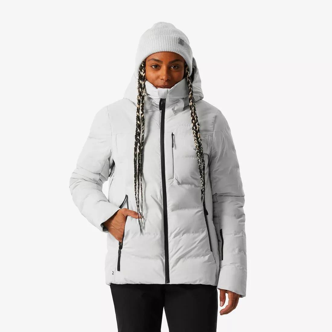 Women Warm And Waterproof Ski Jacket - 500 Warm, Beige, 5401_000, large image number 0