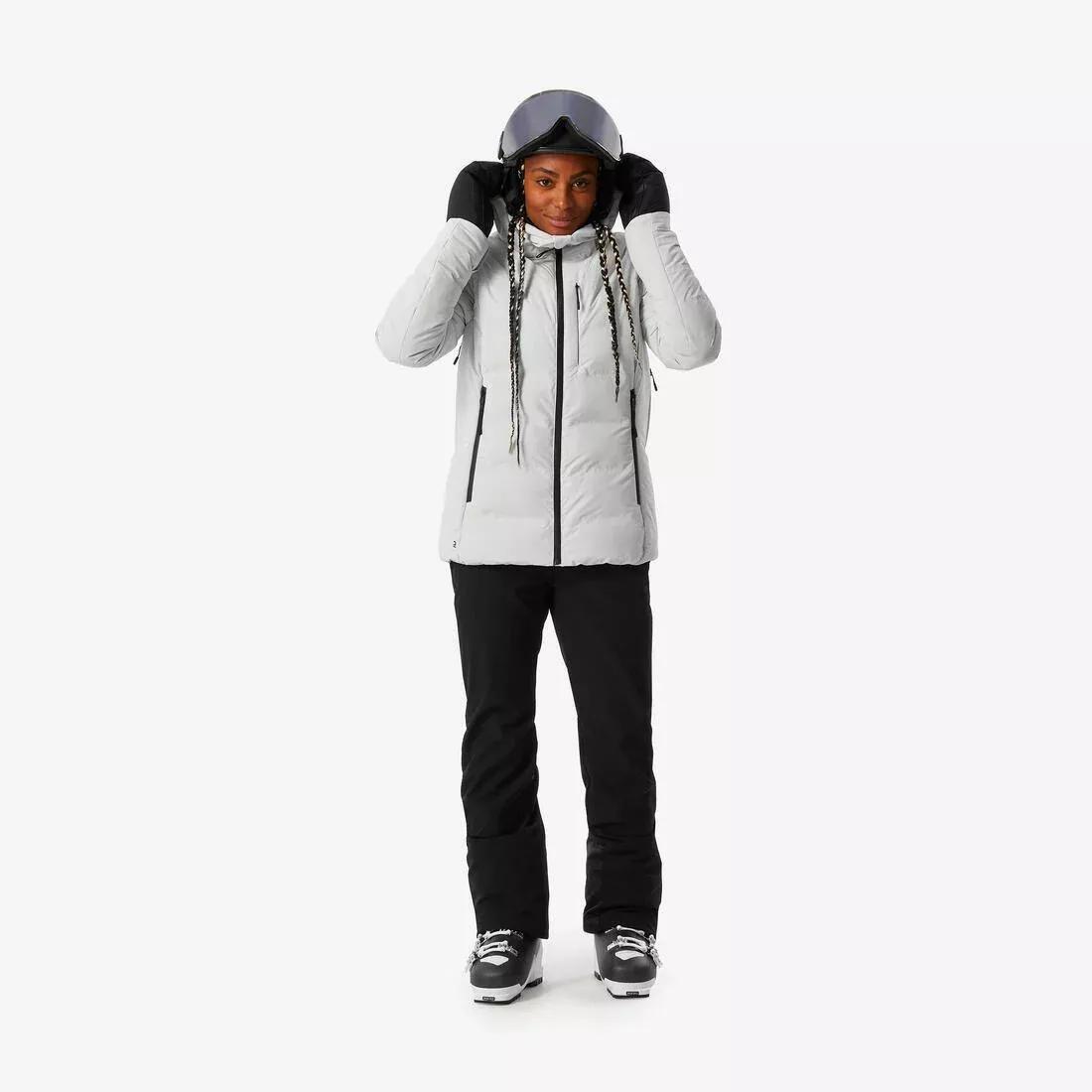 Women Warm And Waterproof Ski Jacket - 500 Warm, Beige, 5401_000, large image number 3