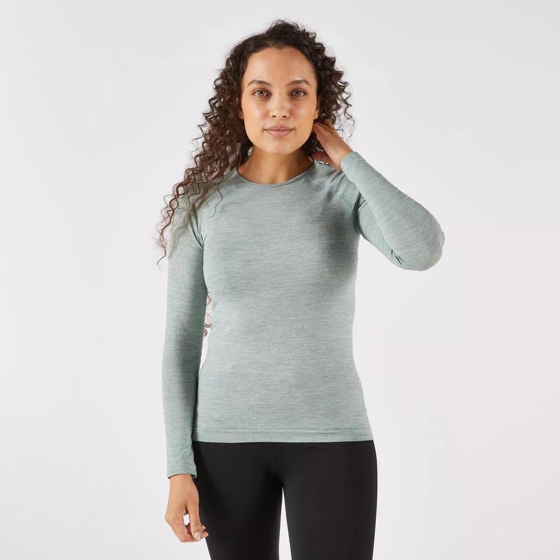 Women Long-Sleeved Seamless Running T-Shirt - Kiprun Run 500, Blue, No Color, large image number 1