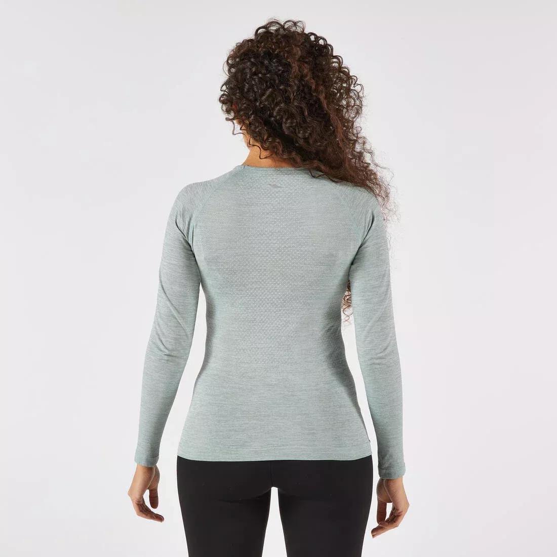 Women Long-Sleeved Seamless Running T-Shirt - Kiprun Run 500, Blue, No Color, large image number 3