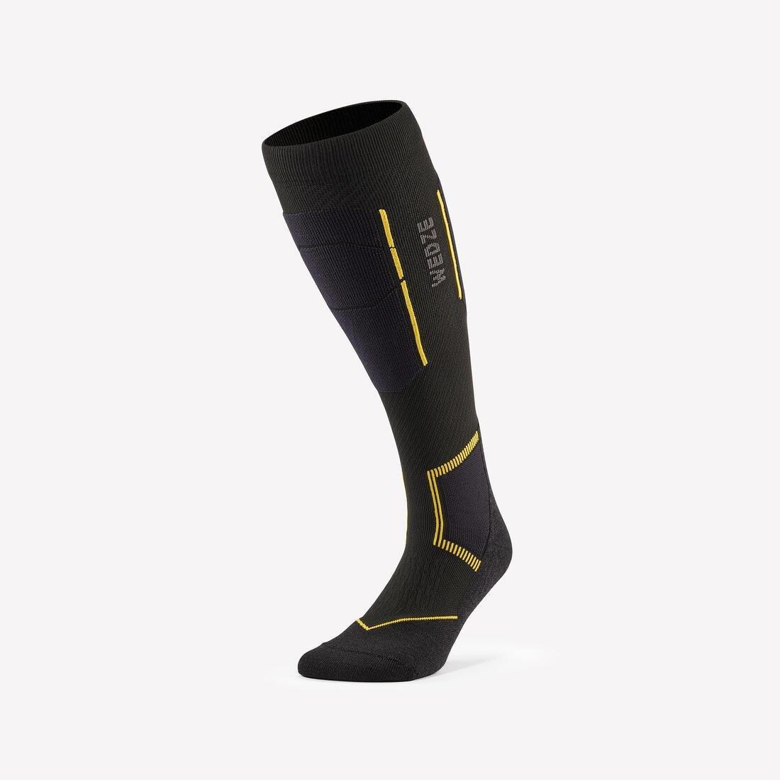 Adults Merino Wool Ski Socks - 500, Yellow, No Color, large image number 0