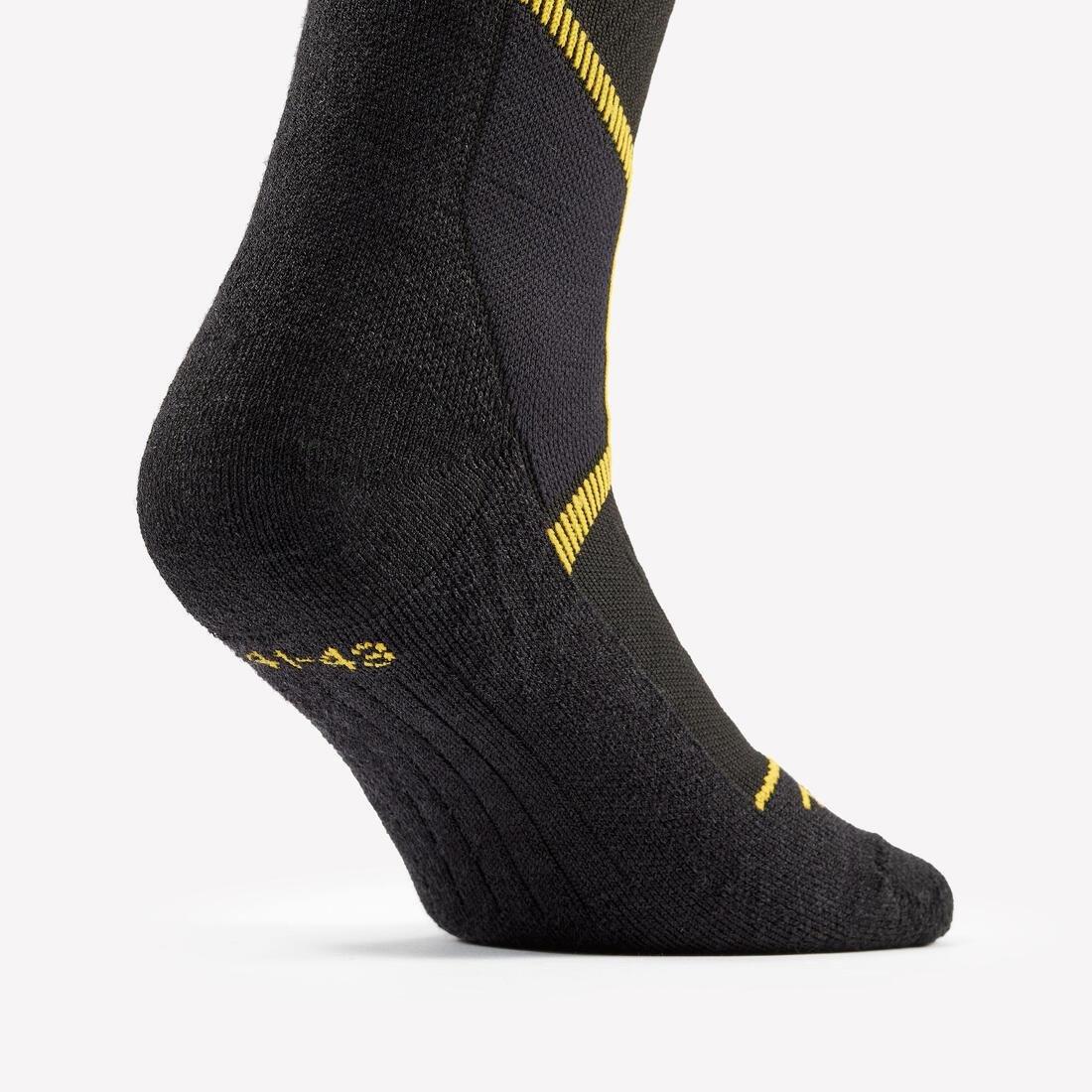 Adults Merino Wool Ski Socks - 500, Yellow, No Color, large image number 3