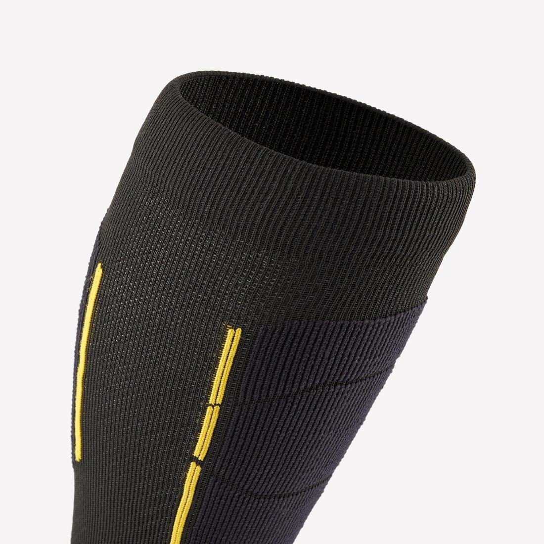 Adults Merino Wool Ski Socks - 500, Yellow, No Color, large image number 5