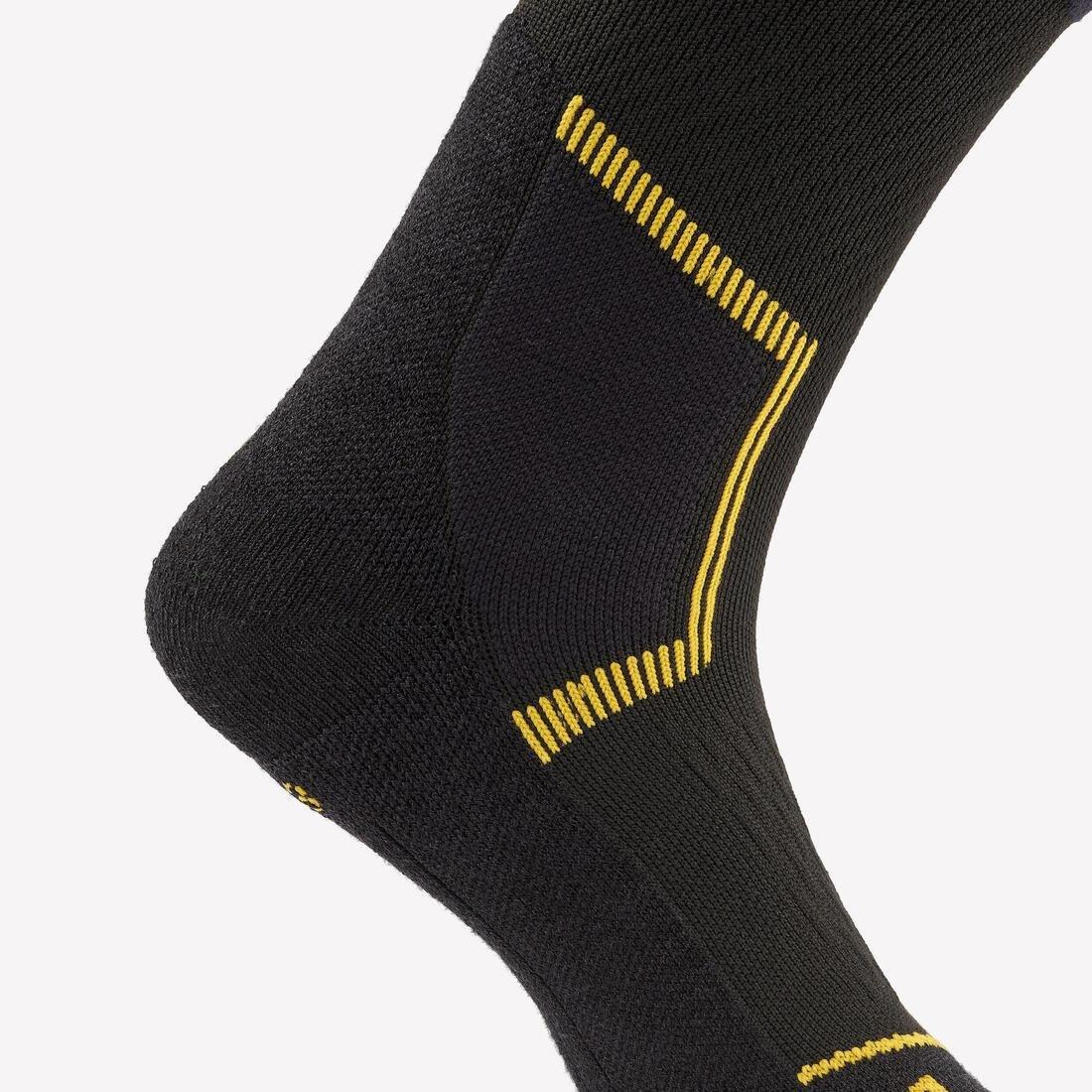 Adults Merino Wool Ski Socks - 500, Yellow, No Color, large image number 6