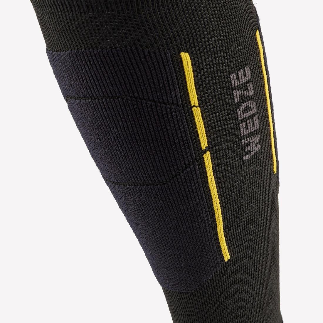 Adults Merino Wool Ski Socks - 500, Yellow, No Color, large image number 7