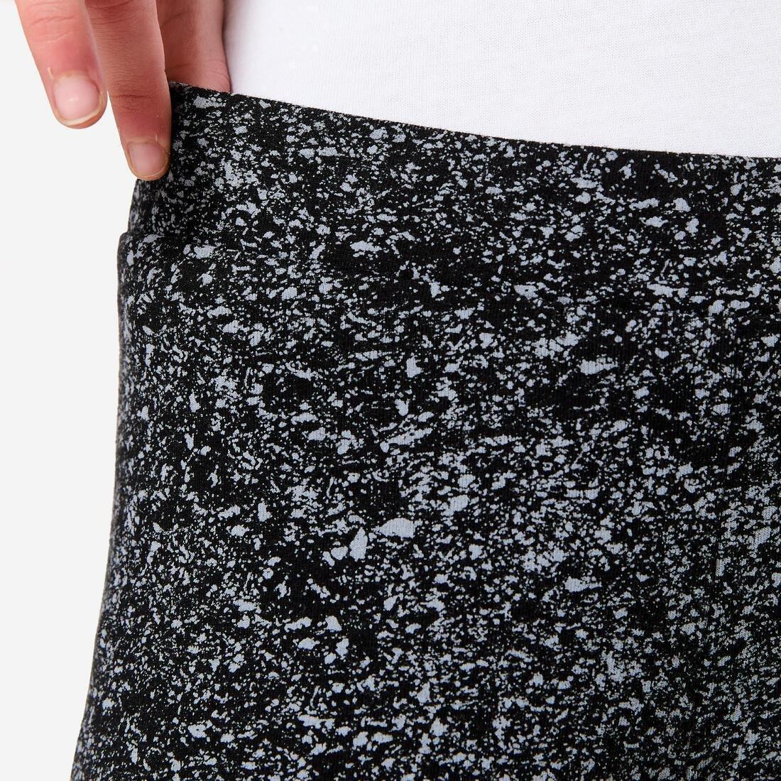 Kids Girls Cotton Leggings Print, Black, No Color, large image number 4