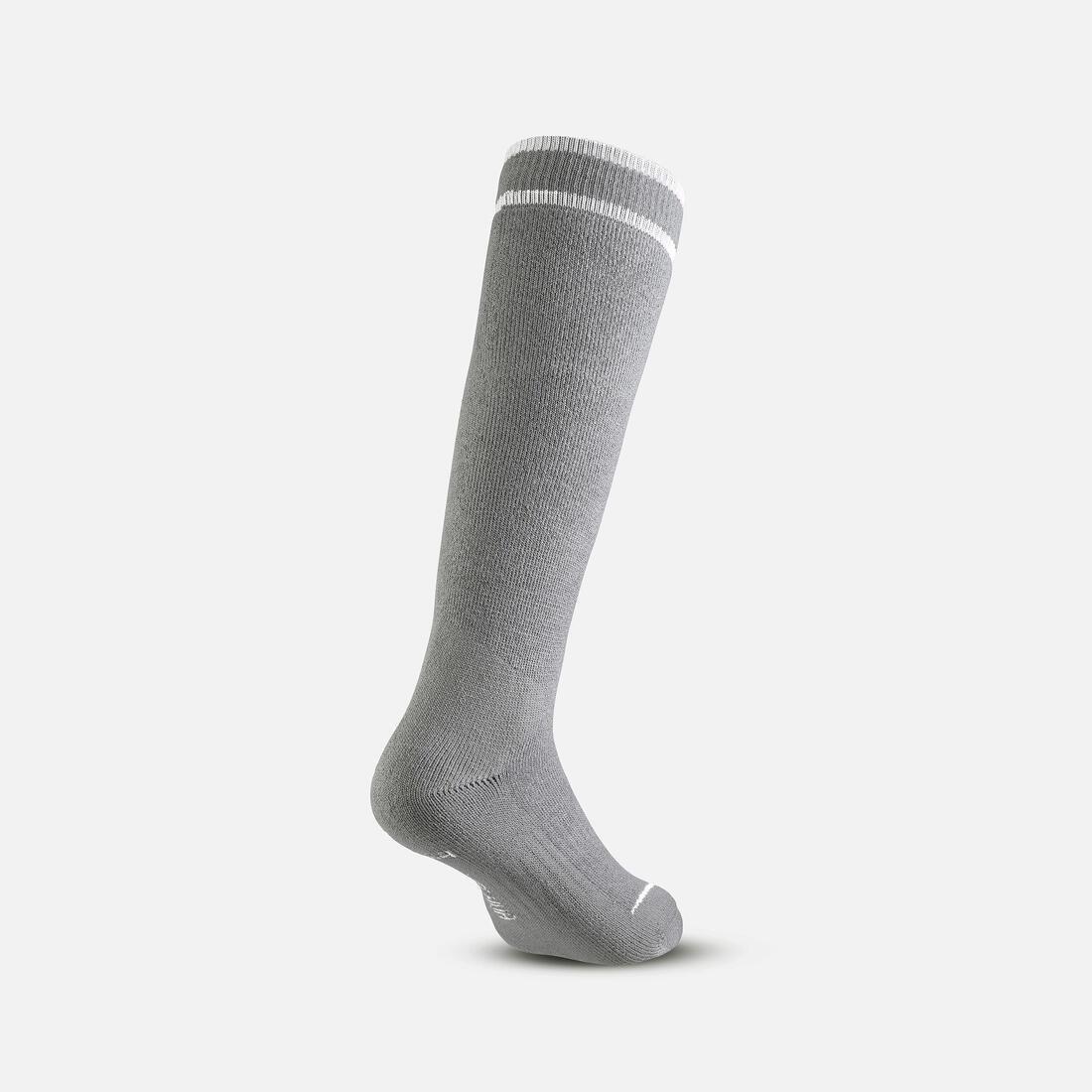 Kids Unisex Warm Ski Socks - 100, Grey, No Color, large image number 3