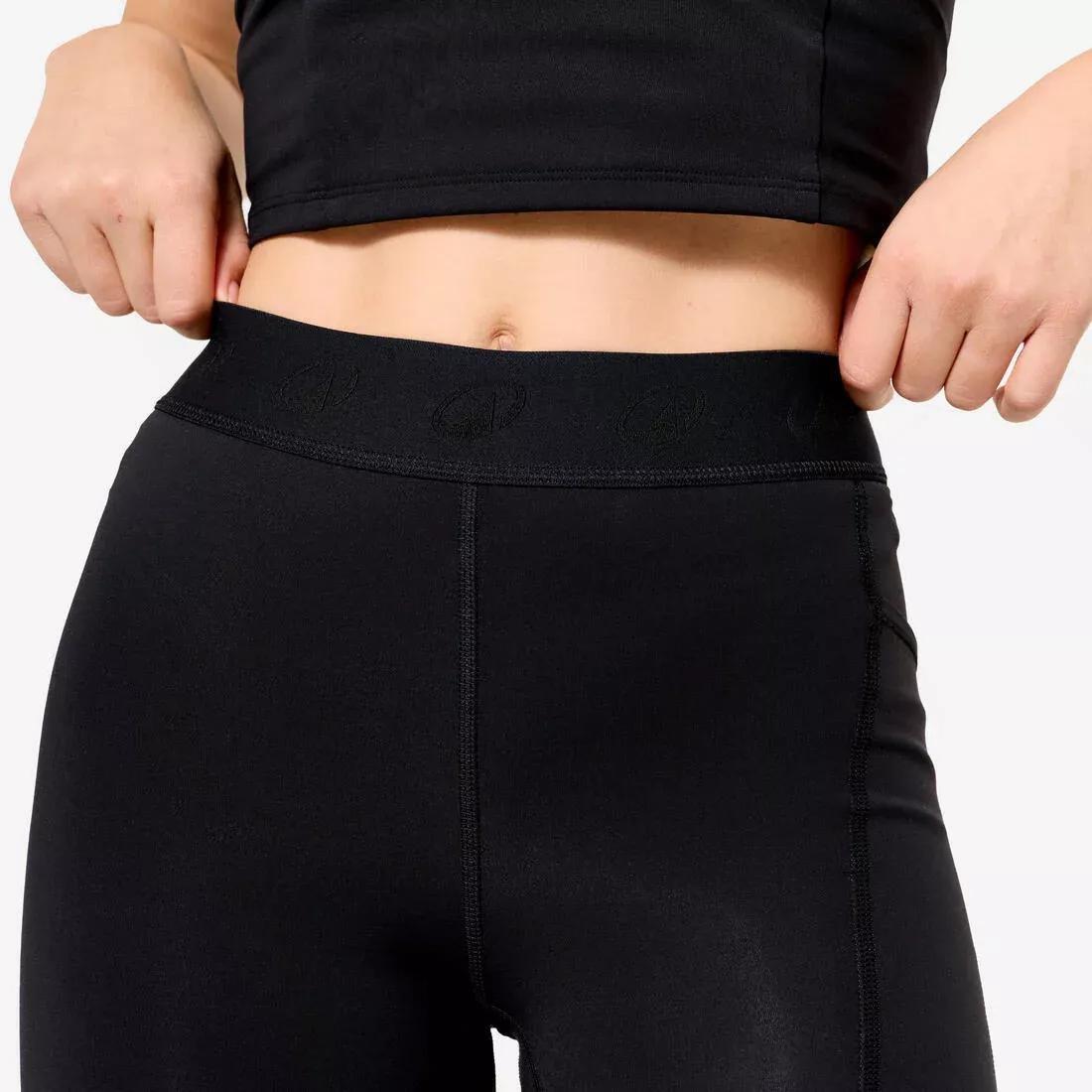 Women Elasticated Waistband Training Leggings, Beige, No Color, large image number 4