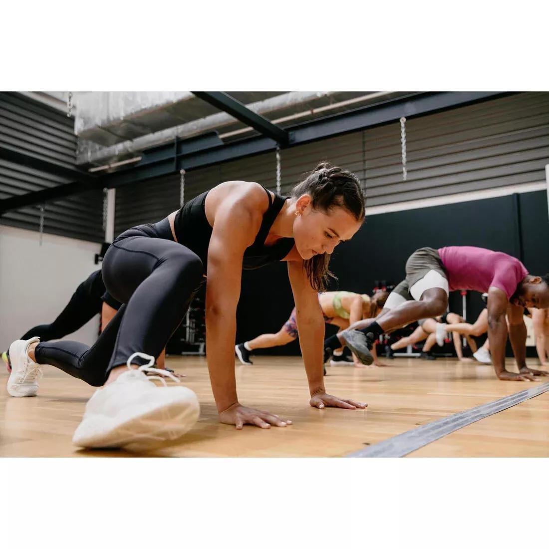 Women Elasticated Waistband Training Leggings, Beige, No Color, large image number 5