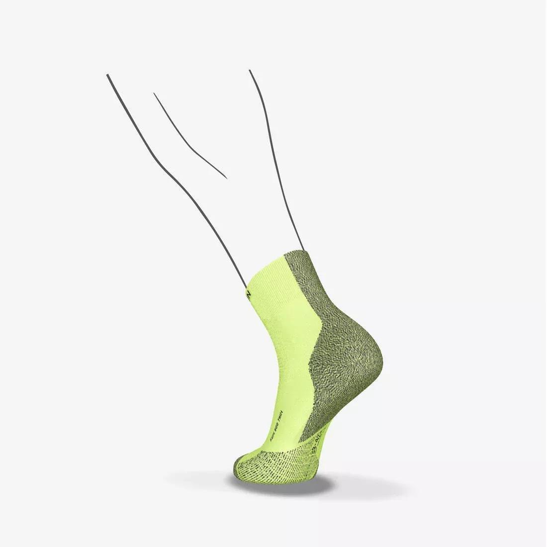 Mid-Calf Thin Running Socks - Kiprun Run 900,  Yellow, No Color, large image number 2