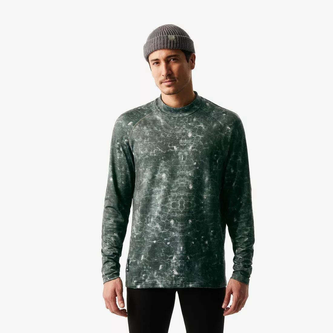 Men's Loose-Fit Breathable Base Layer Ski Top BL500 / Graph, No Color, medium