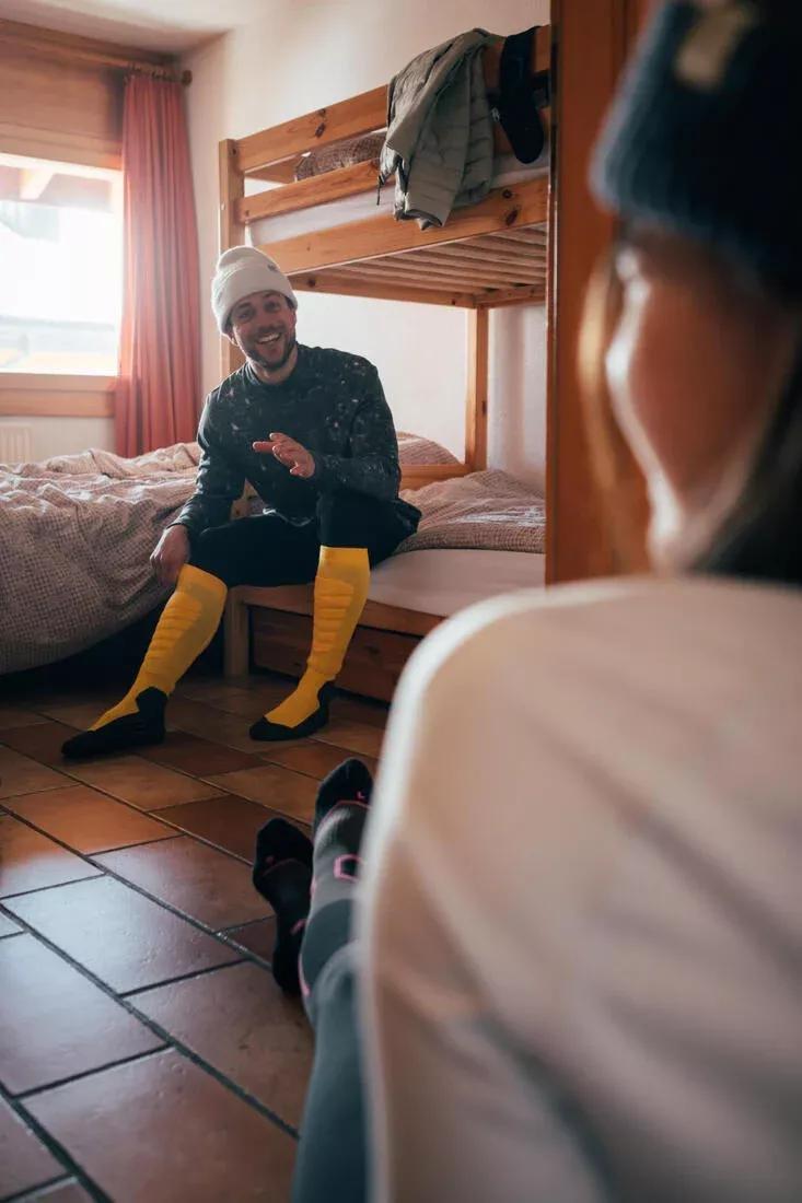 Men's Loose-Fit Breathable Base Layer Ski Top BL500 / Graph, No Color, large image number 4