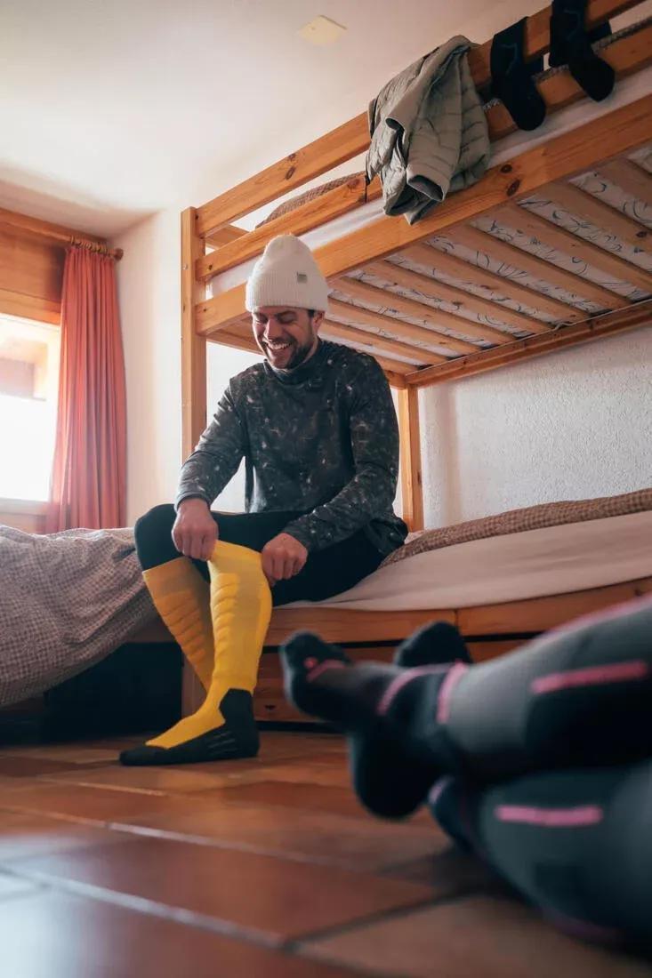 Men's Loose-Fit Breathable Base Layer Ski Top BL500 / Graph, No Color, large image number 6