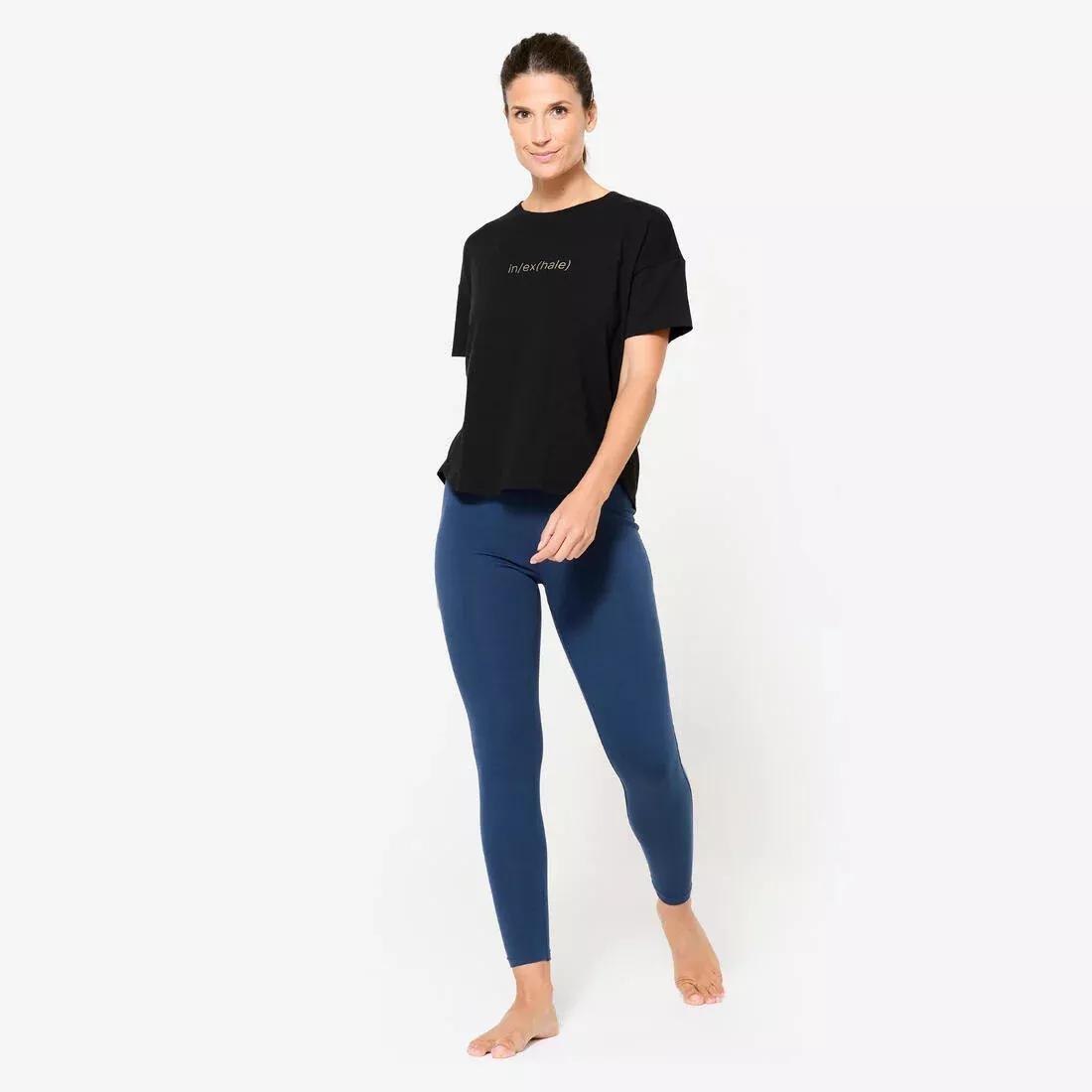 Women Gentle Yoga High-Waisted Leggings, Navy, No Color, medium