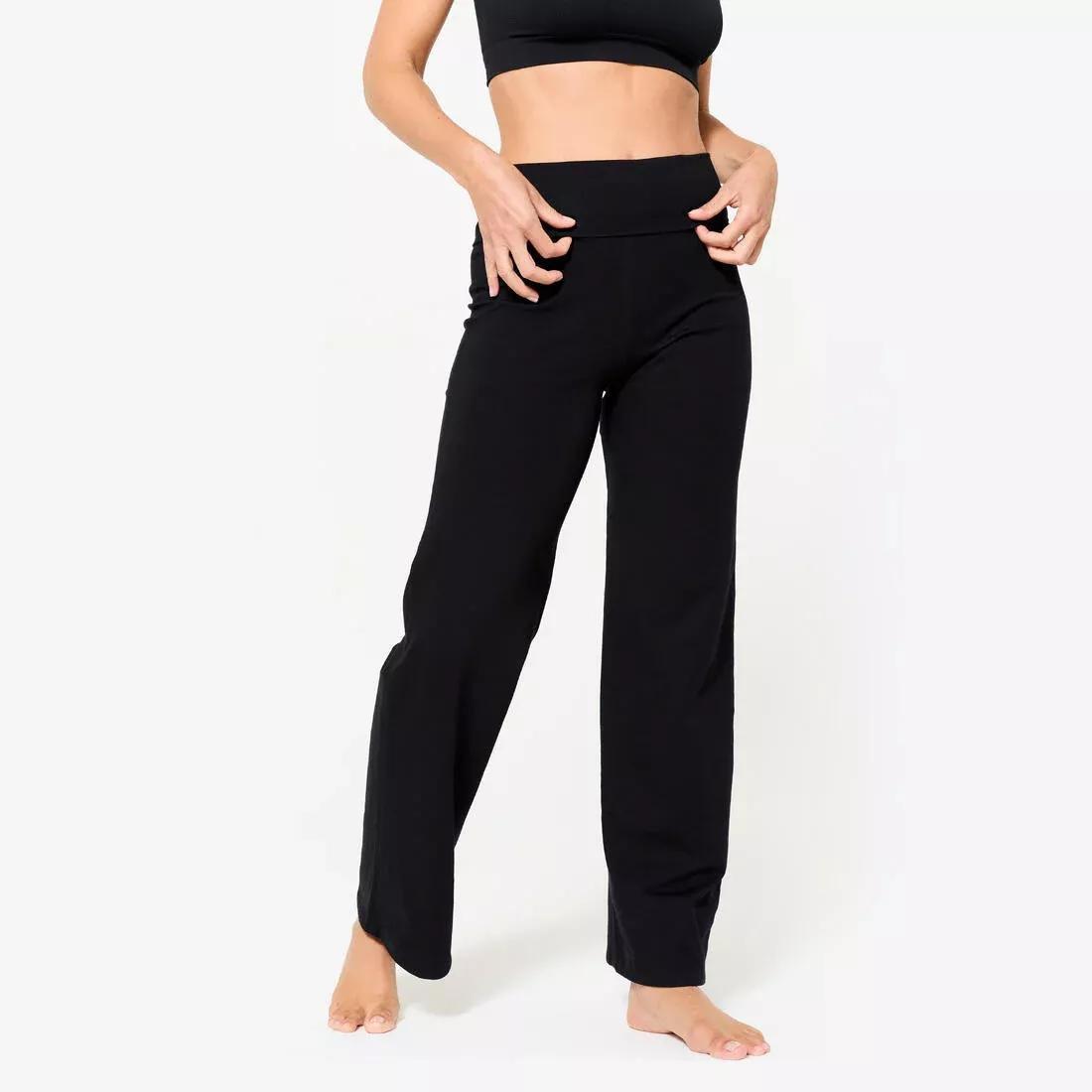 Women High-Waisted Gentle Yoga Bottoms, Black, No Color, medium