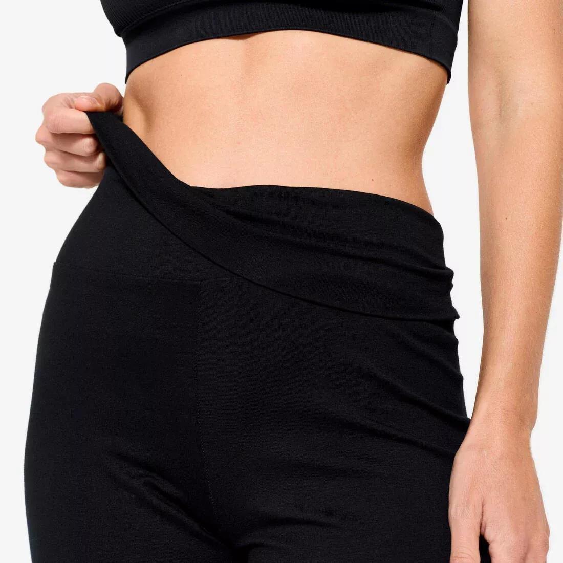 Women High-Waisted Gentle Yoga Bottoms, Black, No Color, large image number 4