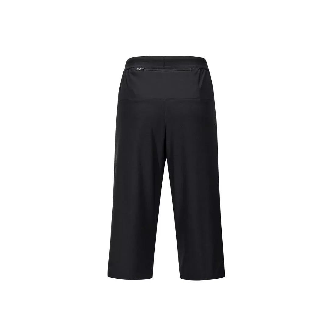 Men Quick-dry Breathable Running 3/4 Pants, Beige, No Color, large image number 1
