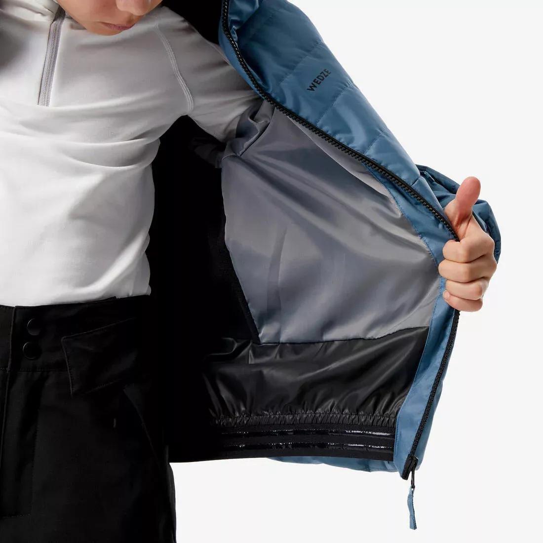 Kids Unisex Extra Warm And Waterproof Padded Ski Jacket - 100 Warm, Blue, 5401_000, large image number 4