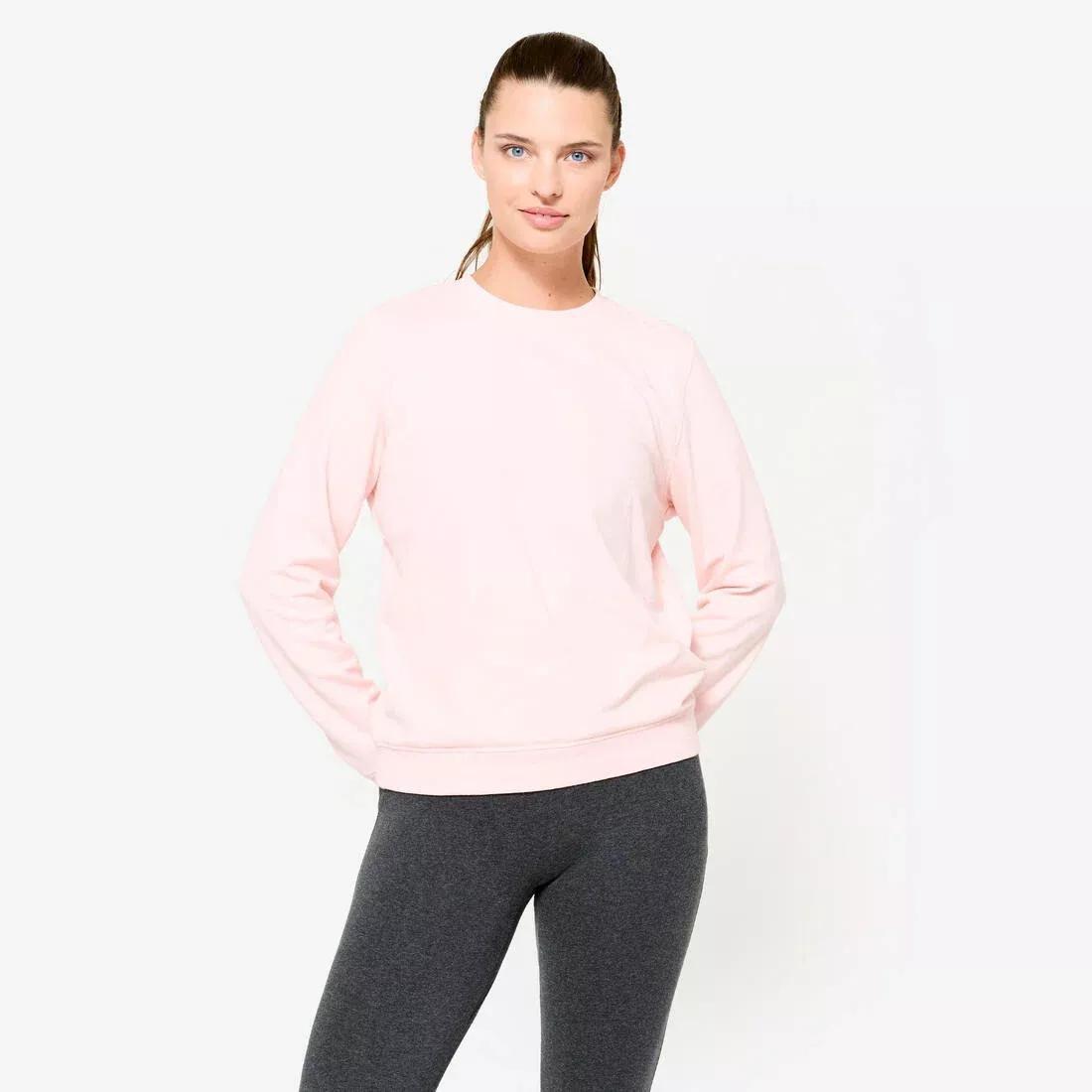 Women Crew Neck Sweatshirt, Pink, No Color, large image number 1