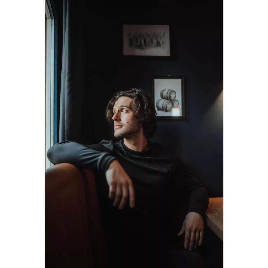 Men Warm And Breathable Thermal Ski Base Layer - BL500, Black, No Color, large image number 5