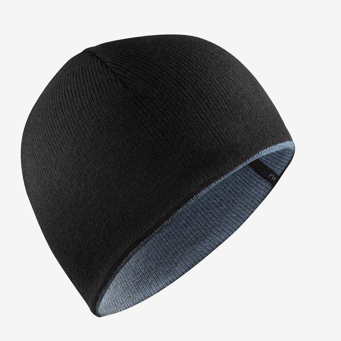 DEFAULT KIDS' SKI HAT - REVERSE - NAVY BLUE NEON, , medium