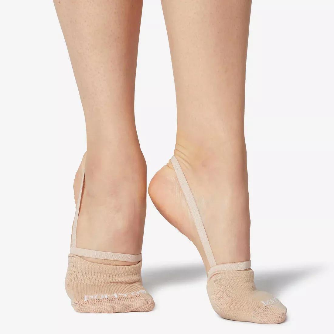 Rhythmic Gymnastics Toe Shoe Socks, Beige, No Color, large image number 0