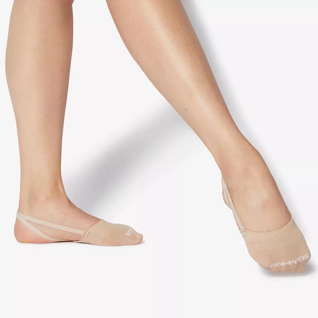 Rhythmic Gymnastics Toe Shoe Socks, Beige, No Color, large image number 2