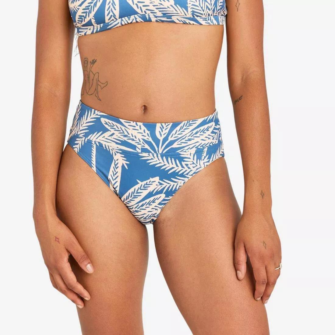 Women Surfing High-Waisted Body-Shaping Swimsuit Bottoms Nora Marin, Blue, No Color, medium