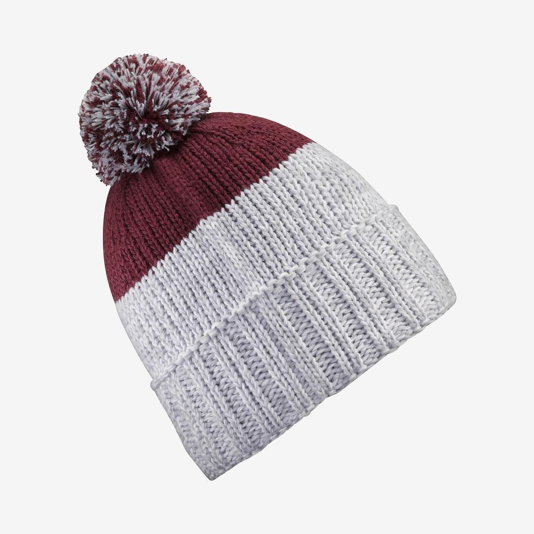 Adults Bobble Beanie Hat Grand Nord - FR 500, Burgundy, 5401_000, large image number 12