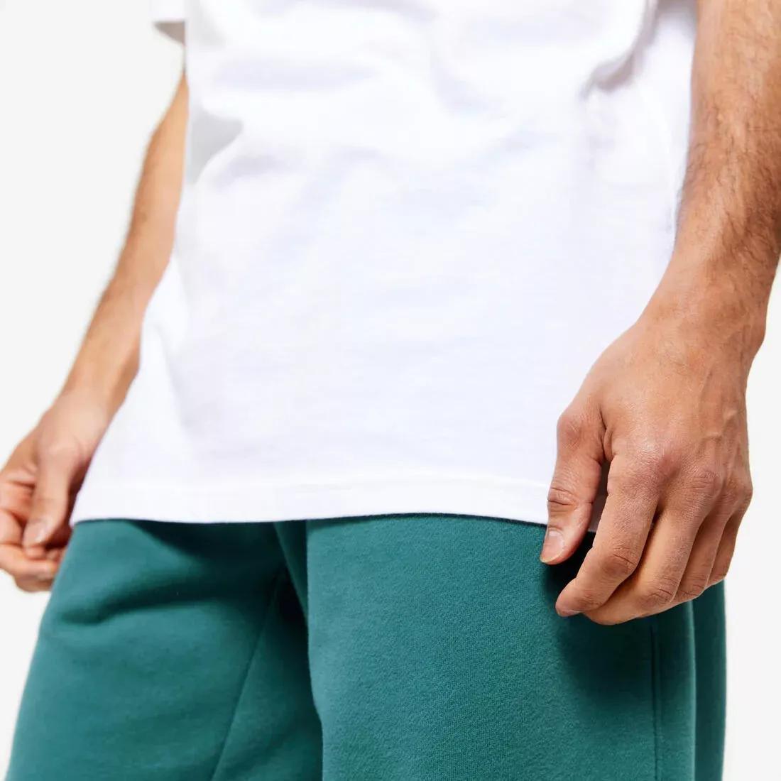 Men Short-Sleeved Crew-Neck Fitness T-Shirt, Green, No Color, large image number 13