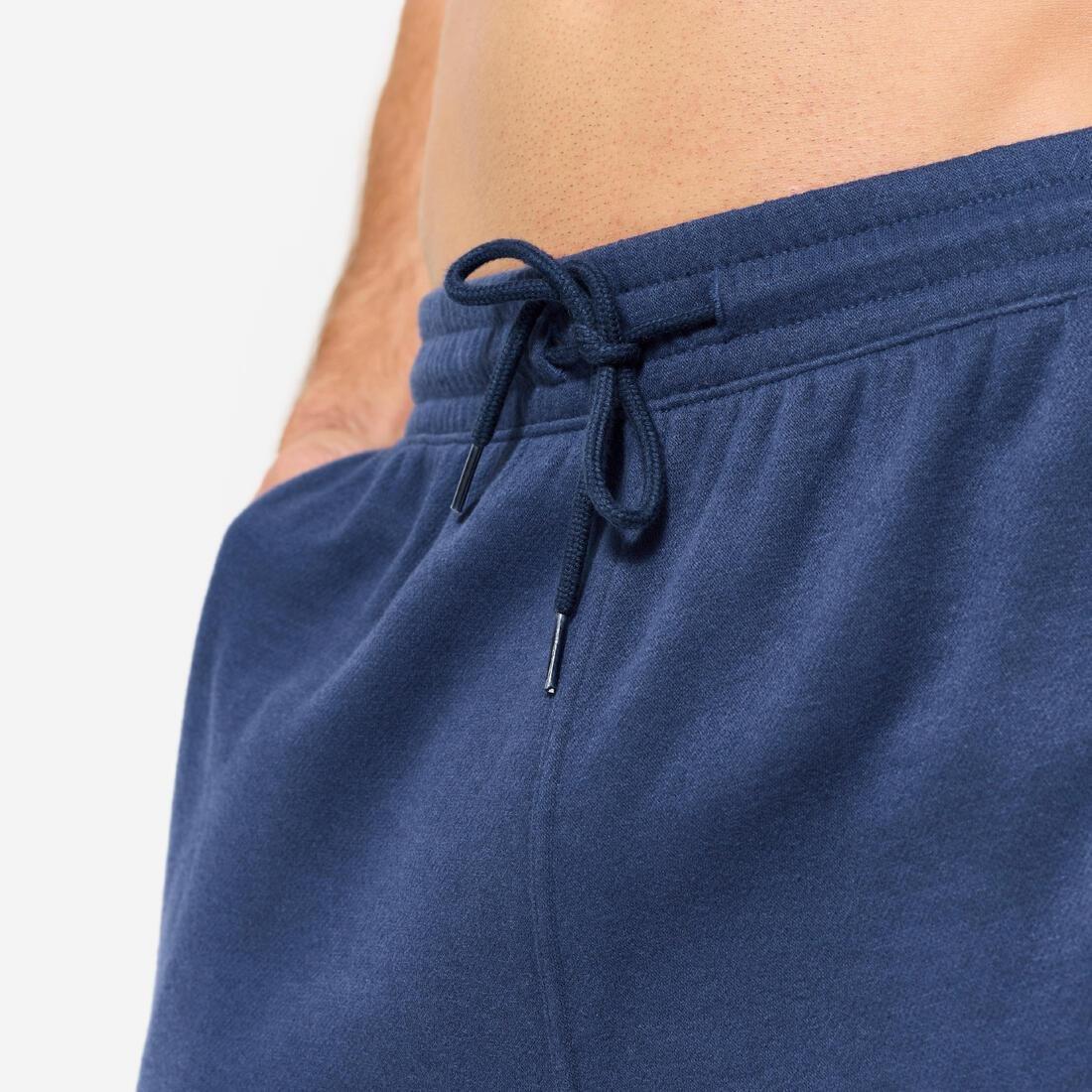 Men Fleece Fitness Shorts With Pockets, Navy, No Color, large image number 4