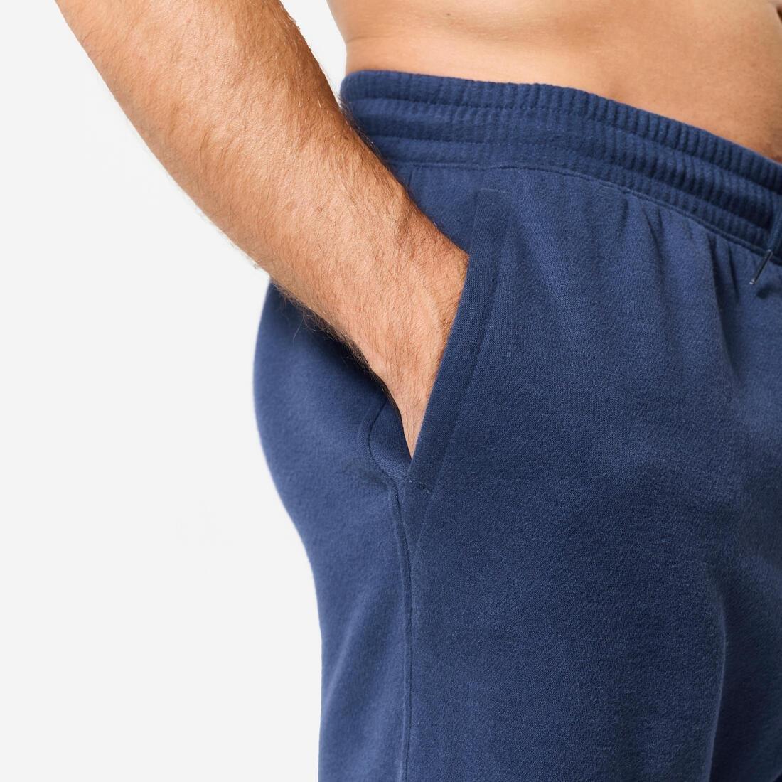 Men Fleece Fitness Shorts With Pockets, Navy, No Color, large image number 6