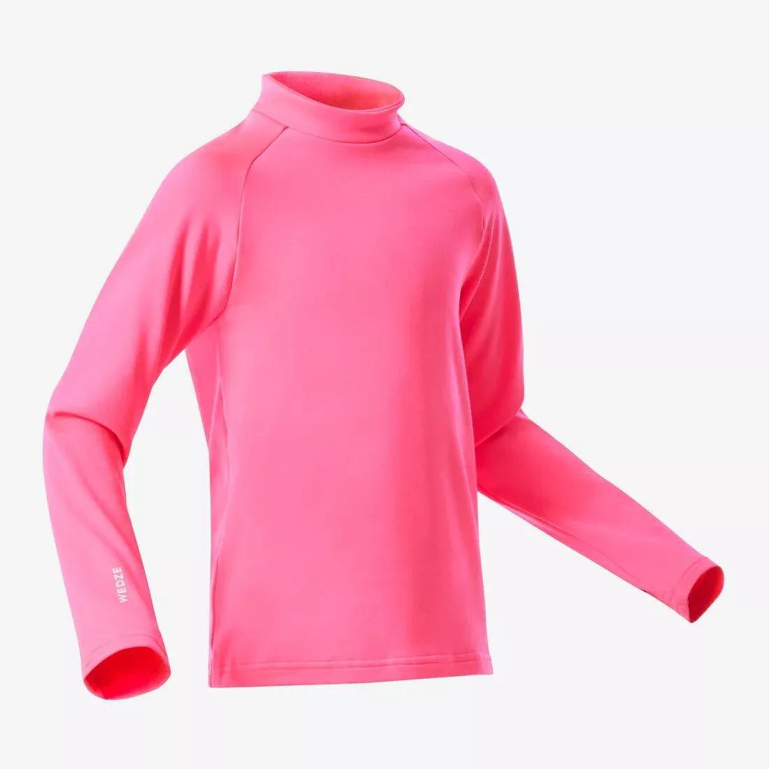 FLUO NEON PINK Kids' Ski Thermal Base Layer, BL 500 Top, , large image number 9