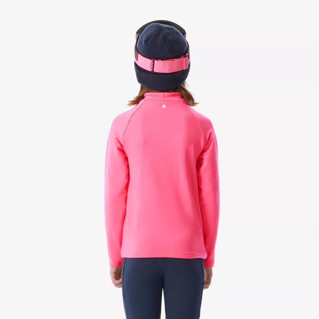 FLUO NEON PINK Kids' Ski Thermal Base Layer, BL 500 Top, , large image number 10