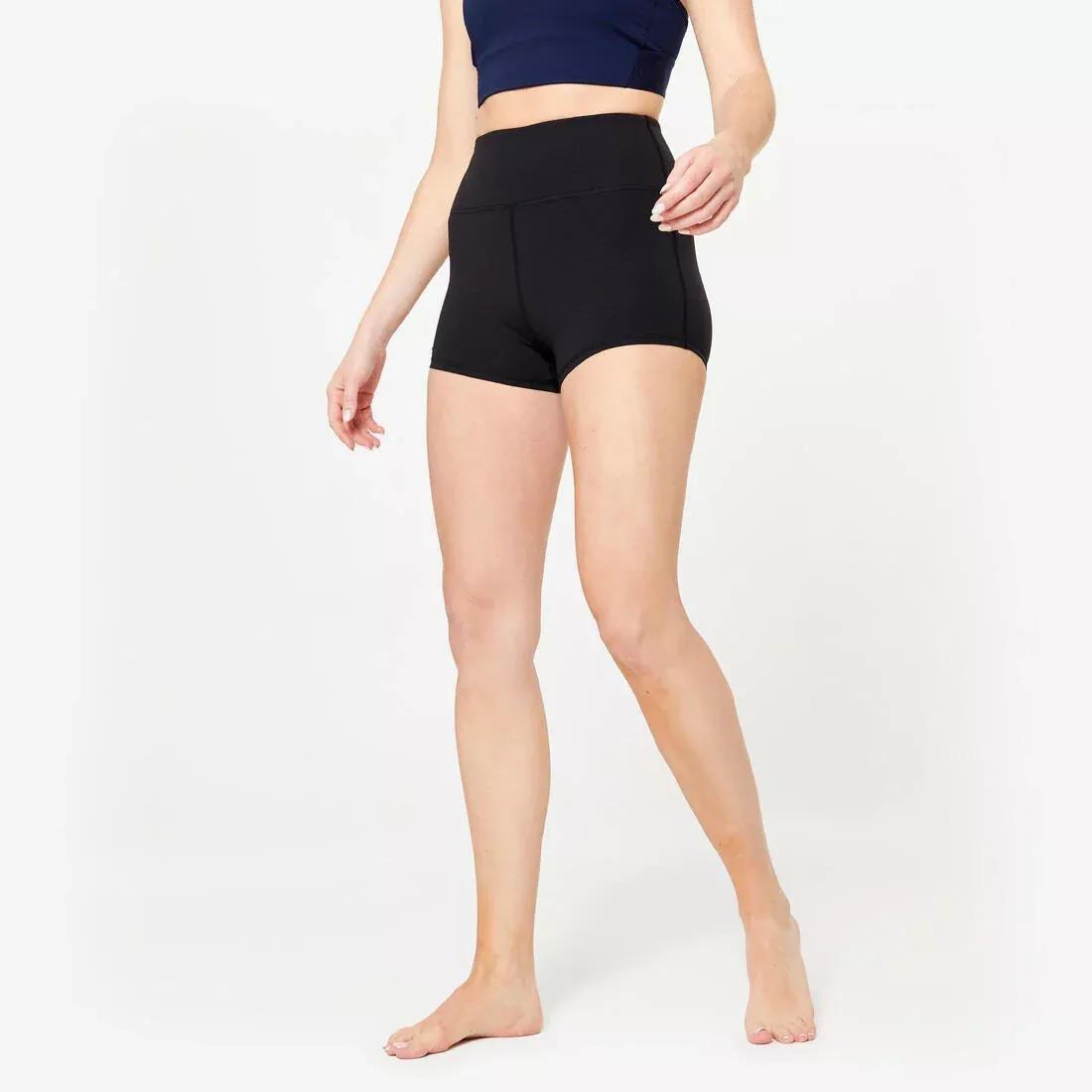 Women High-Waist Modern Dance Shorts, Black, 5401_000, large image number 0