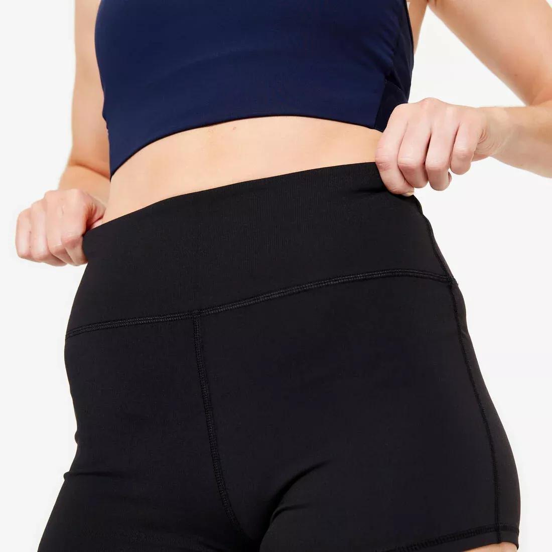 Women High-Waist Modern Dance Shorts, Black, 5401_000, large image number 3