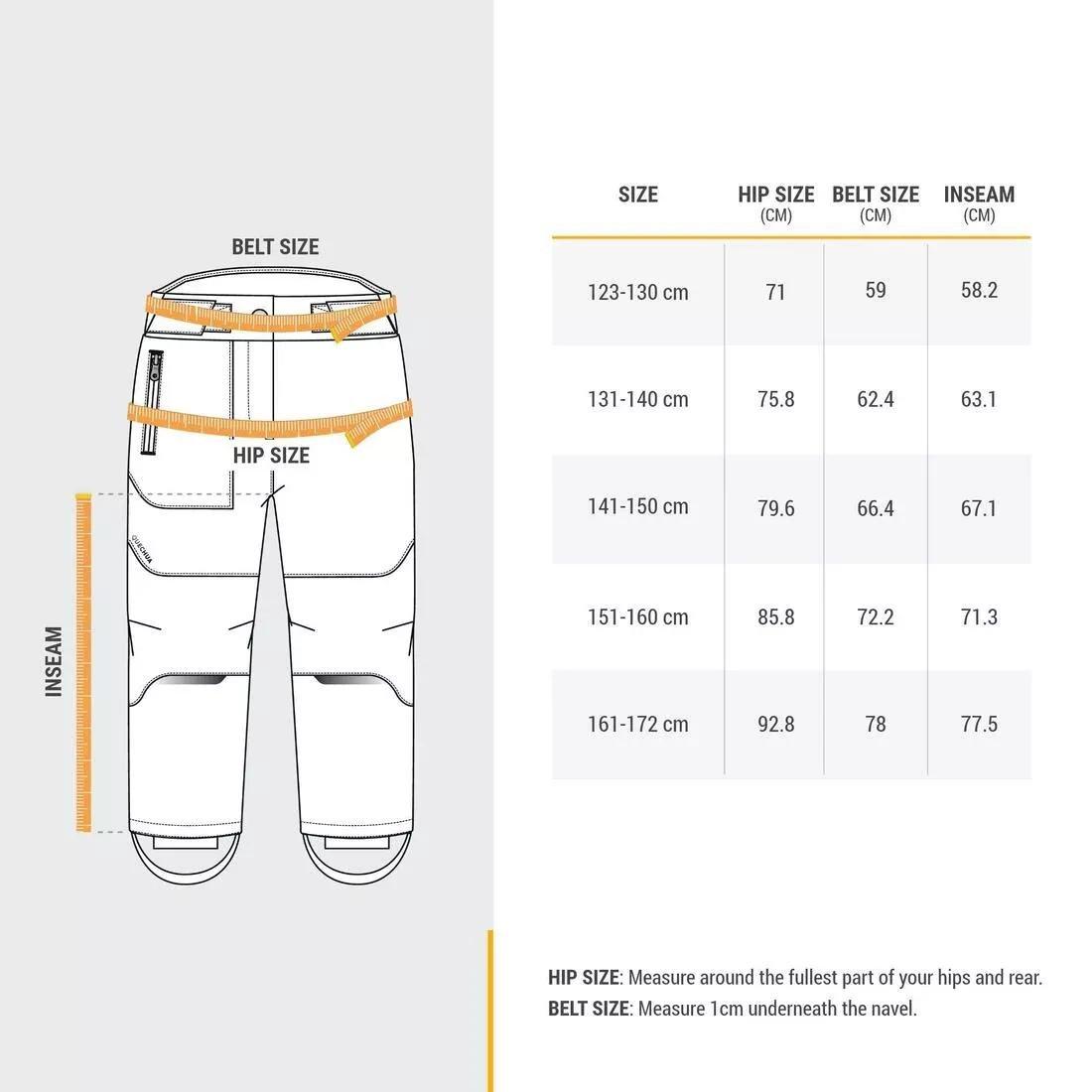 BLACK Kids' Warm Hiking Softshell Trousers - SH500 Mountain - Ages 7-15, , large image number 12