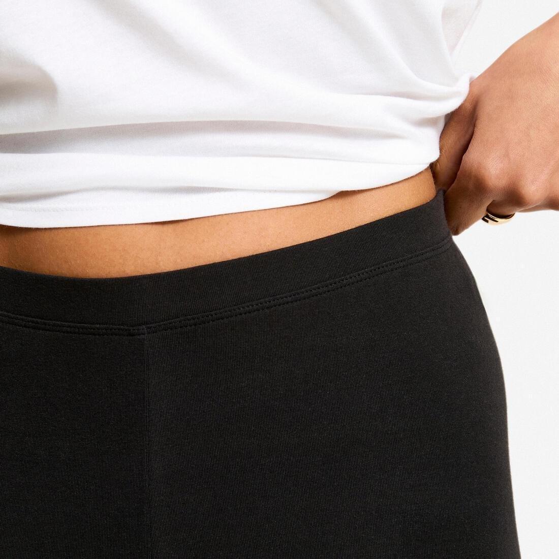 Women Slim-Fit Fitness Leggings, Black, No Color, large image number 2