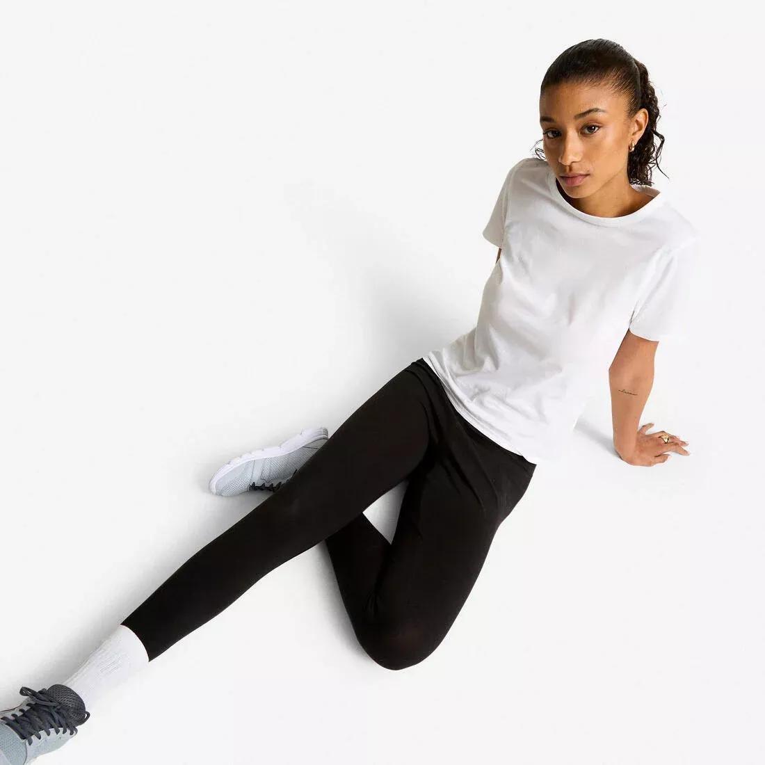 Women Slim-Fit Fitness Leggings, Black, No Color, large image number 6